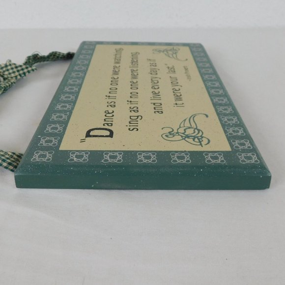 Irish Proverb Dance No One Watching Sing Green Wood Wall Plaque 11"x6" Hanging - Picture 5 of 7